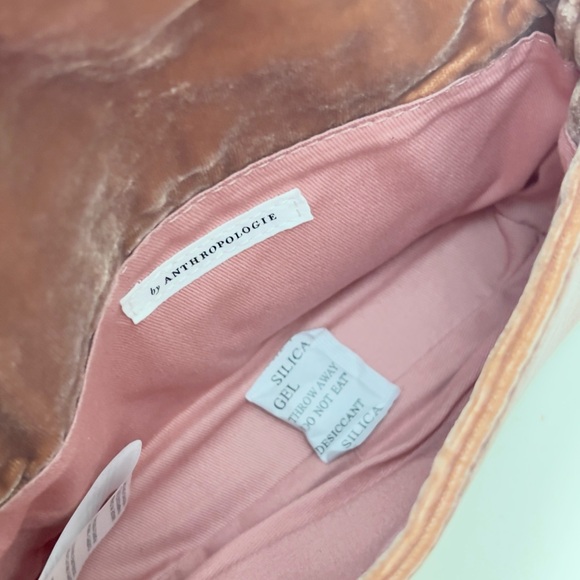 By Anthropologie 3D Floral Velvet Pink Rose Embellished Crossbody Bag - NWT - Picture 14 of 15